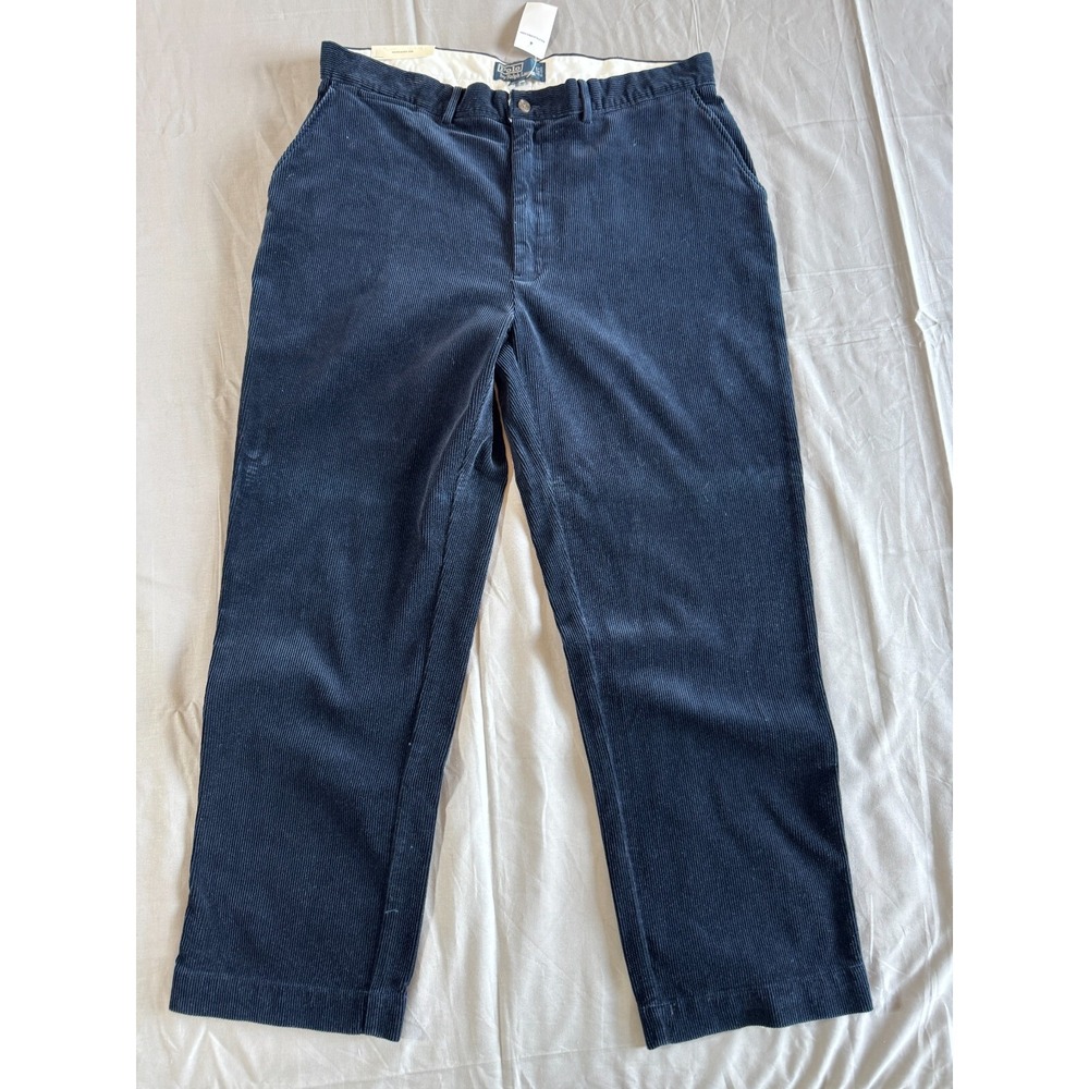 POLO RALPH LAUREN PANTS 38x30 THE PROSPECT STRAIGHT‎ Corduroy Pants Navy New NWT